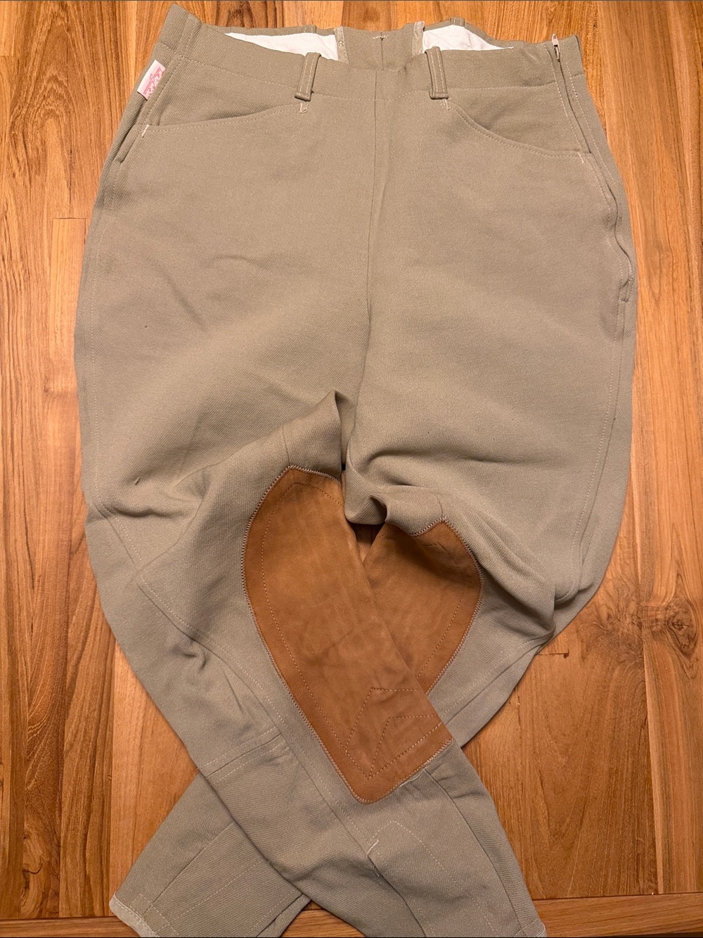 The Tailored Sportsman Tan Breeches with Brown Knee Patch